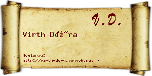 Virth Dóra névjegykártya
